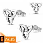 Celtic Trinity Knot Stud Silver Earrings, ep260